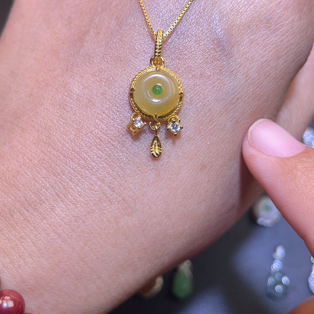 翡翠银S925镶嵌吊坠(不含链)