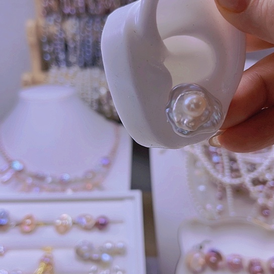 淡水珍珠耳饰合金