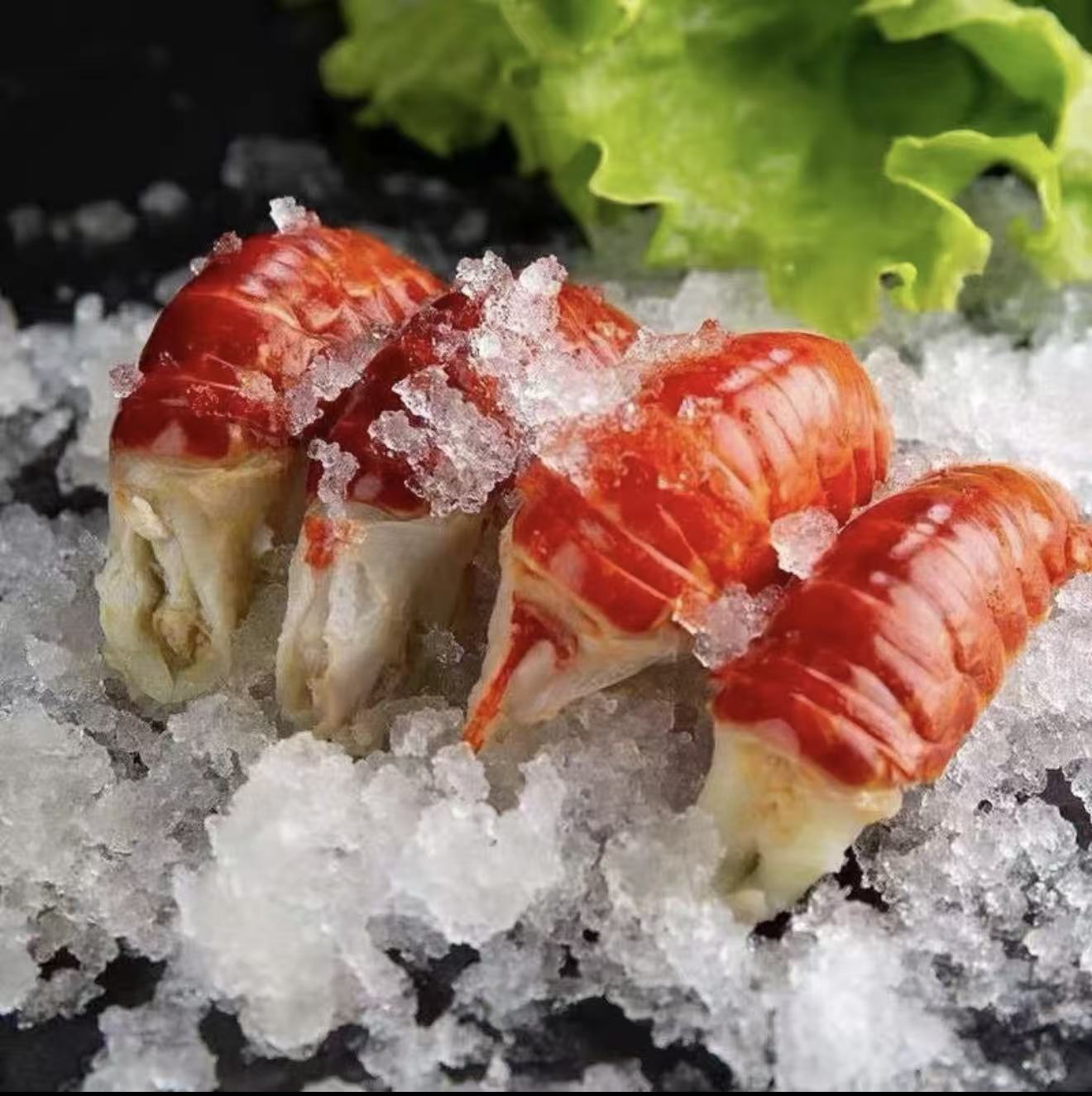 2斤新鲜薄冰虾尾 20%冰