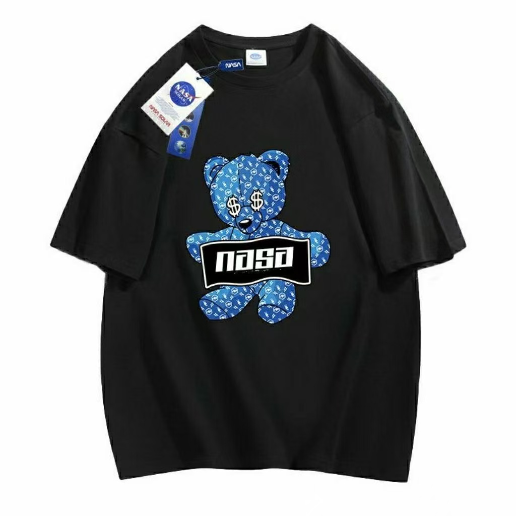 （翠花宠粉）夏季印花圆领美式烫金老虎T恤字母普通正肩常规款