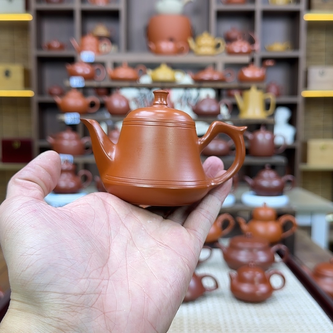 紫砂茶壶潮州手拉壶朱泥