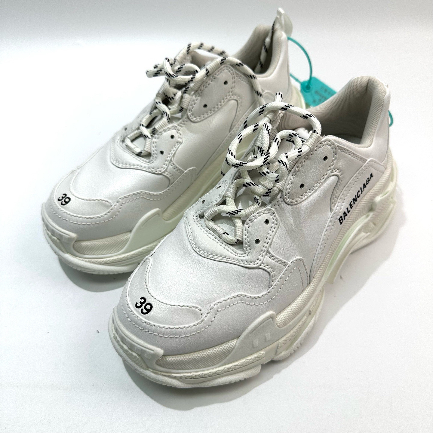 未使用 Balenciaga/巴黎世家 39码 纯白色Triples老爹鞋bl0274