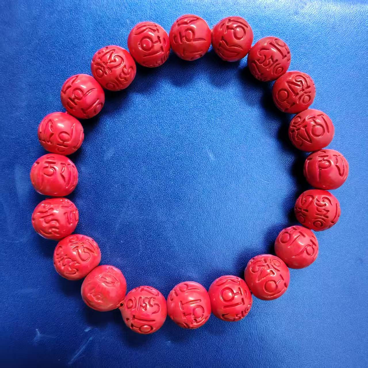  NH016-经典红纱卡10一圈 六字真言手串