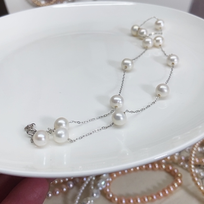 【闪购商品】淡水珍珠银S925镶嵌颈饰