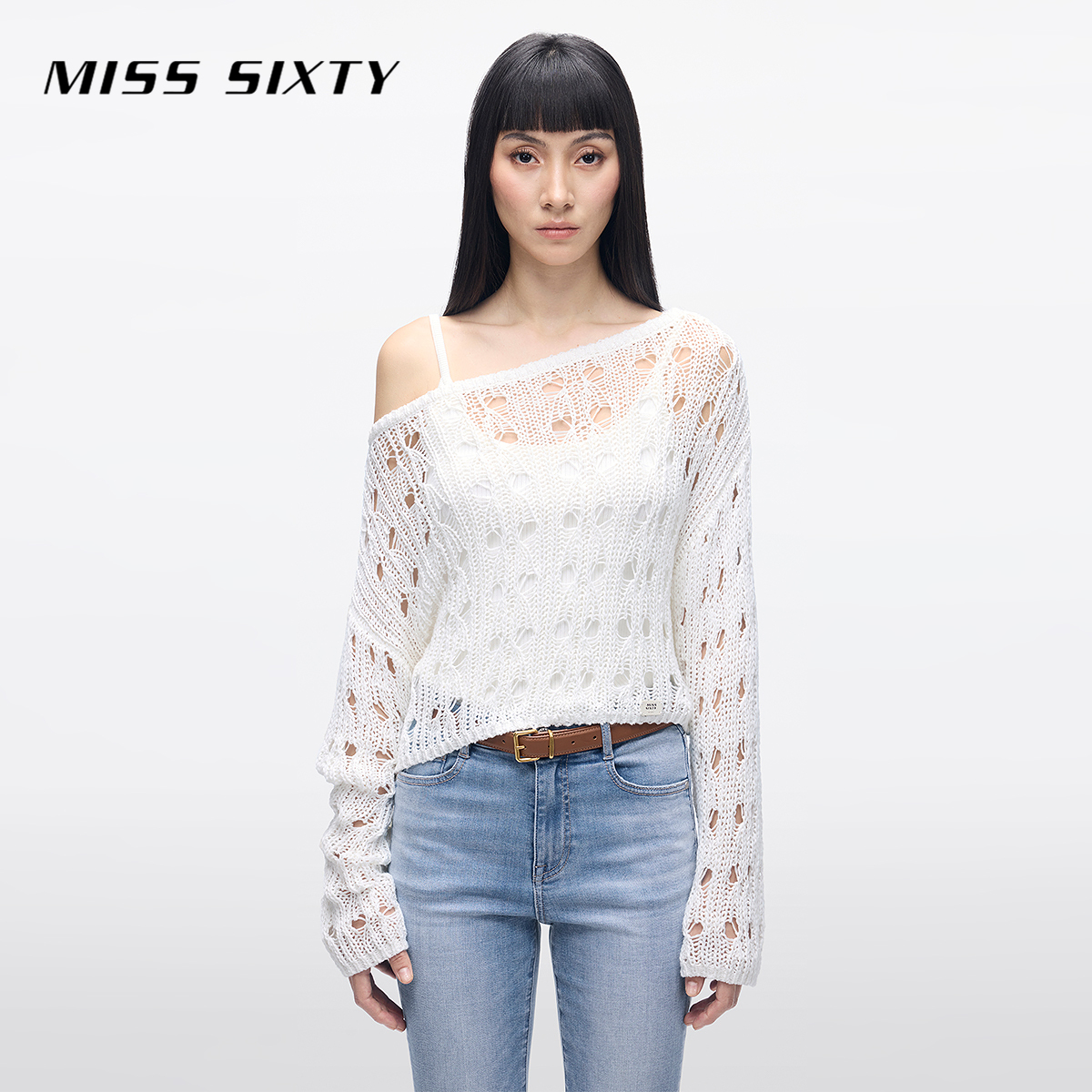 【陈大可专属】Miss Sixty2025新款针织衫女镂空罩衫慵懒度假风波西