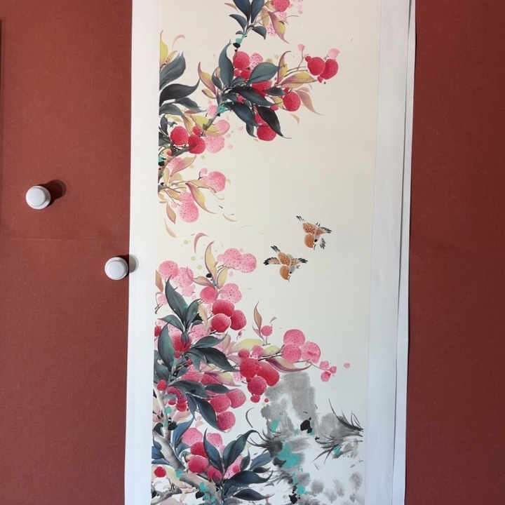 国画听兰老师花鸟