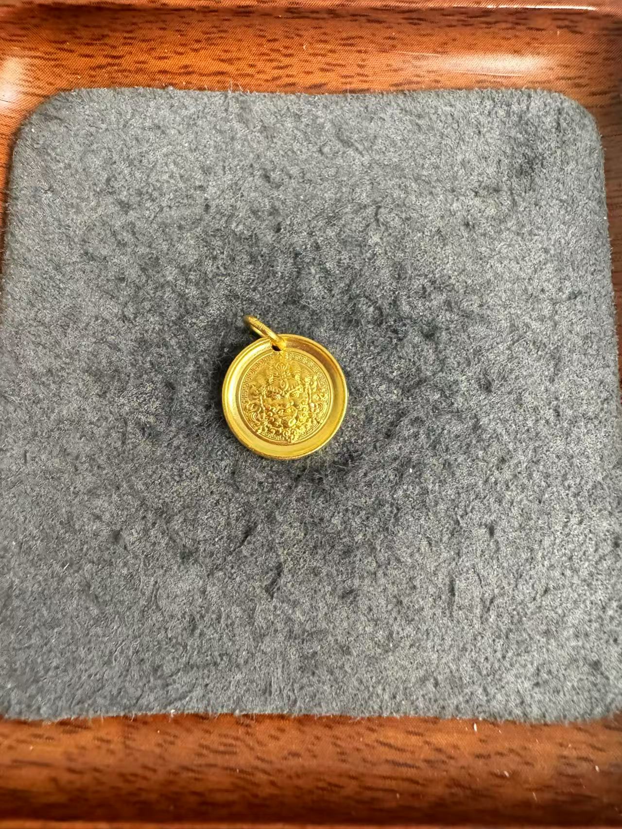 足金999 古法工艺黄财神吊坠