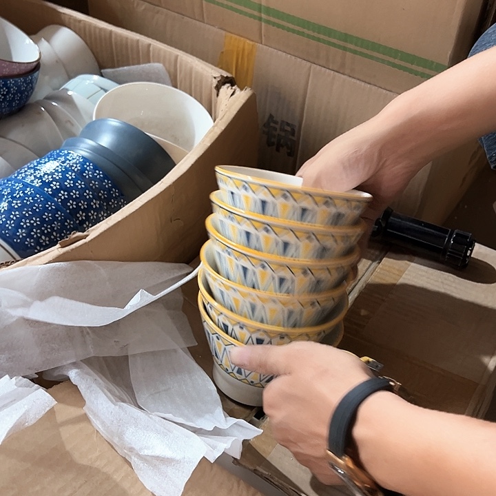 斗笠碗6只正品陶瓷