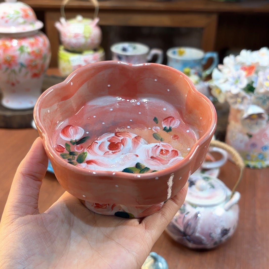 景德镇手绘高温釉下彩陶瓷茶具