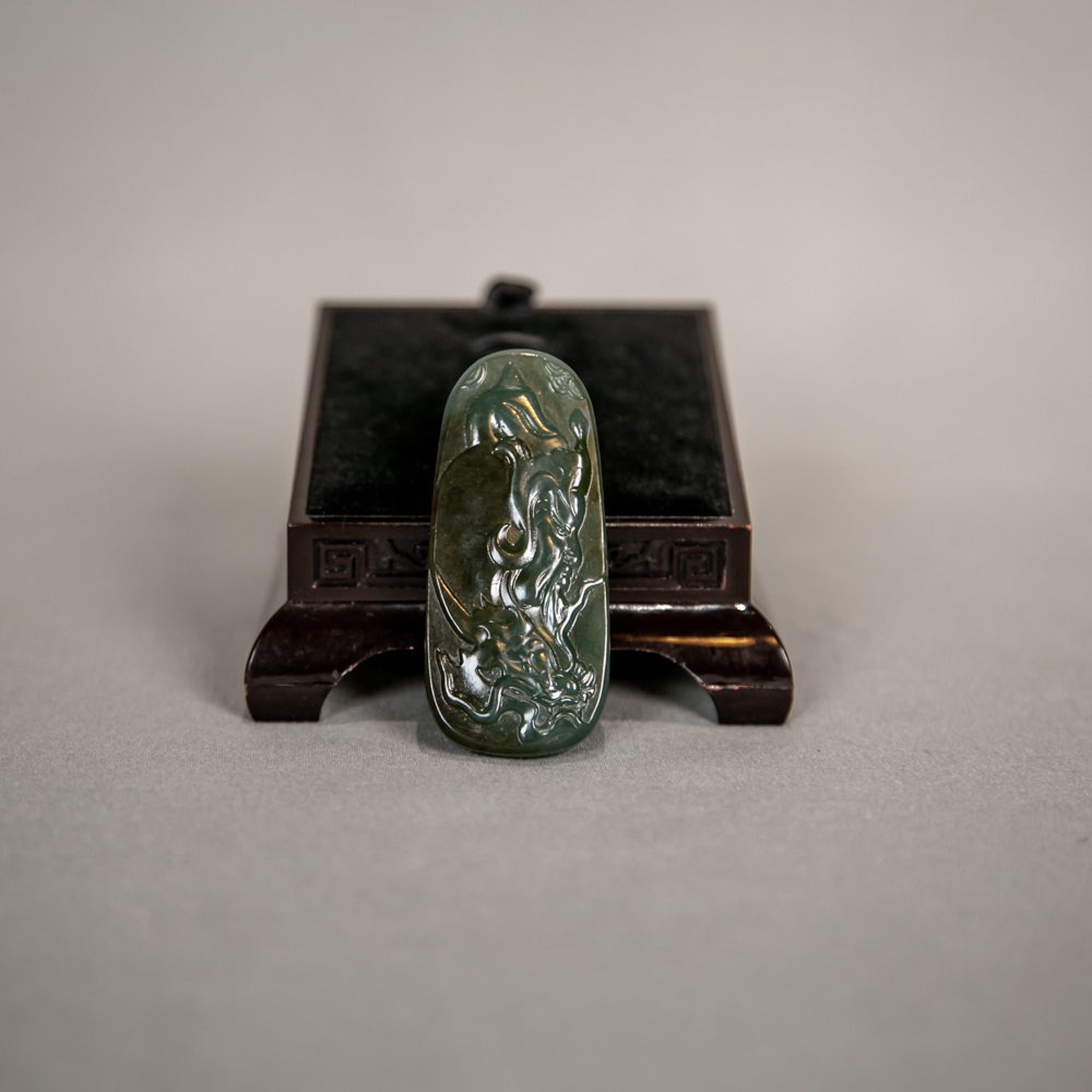 和田玉碧玉雕刻吊坠B28323