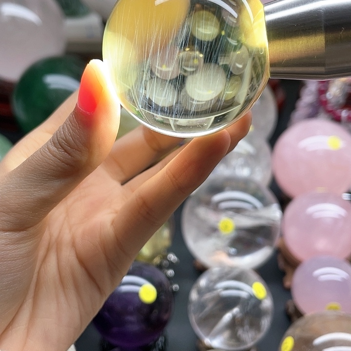 水晶天然水晶球黄卡4.6未镶嵌