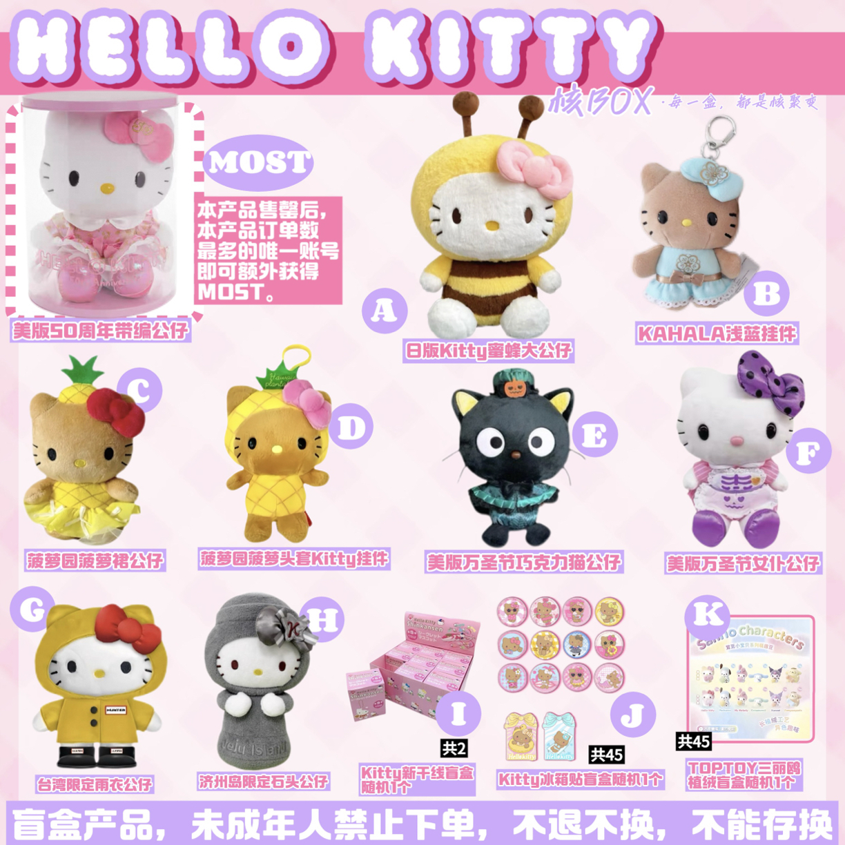 【核BOX】Hello Kitty-潮玩动漫卡通周边收藏盲盒（代拆） 