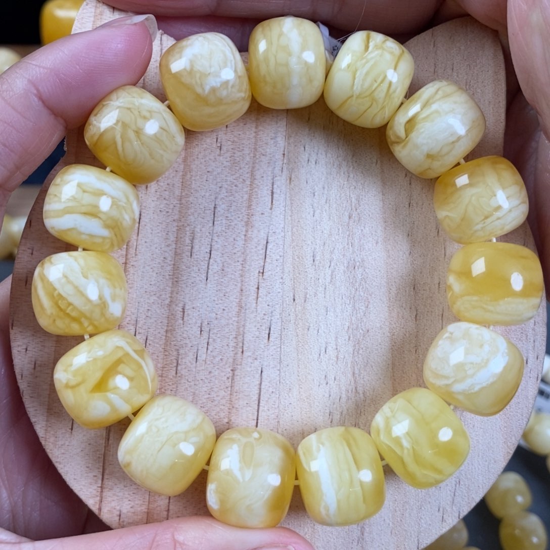 蜜蜡裸石未镶嵌16➕金白虎皮妖花