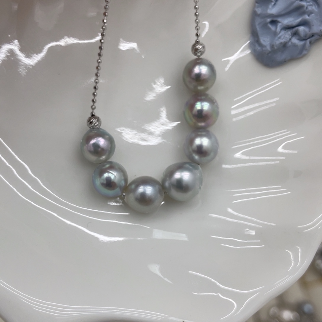 嘎***果颈饰银S925镶嵌海水珍珠