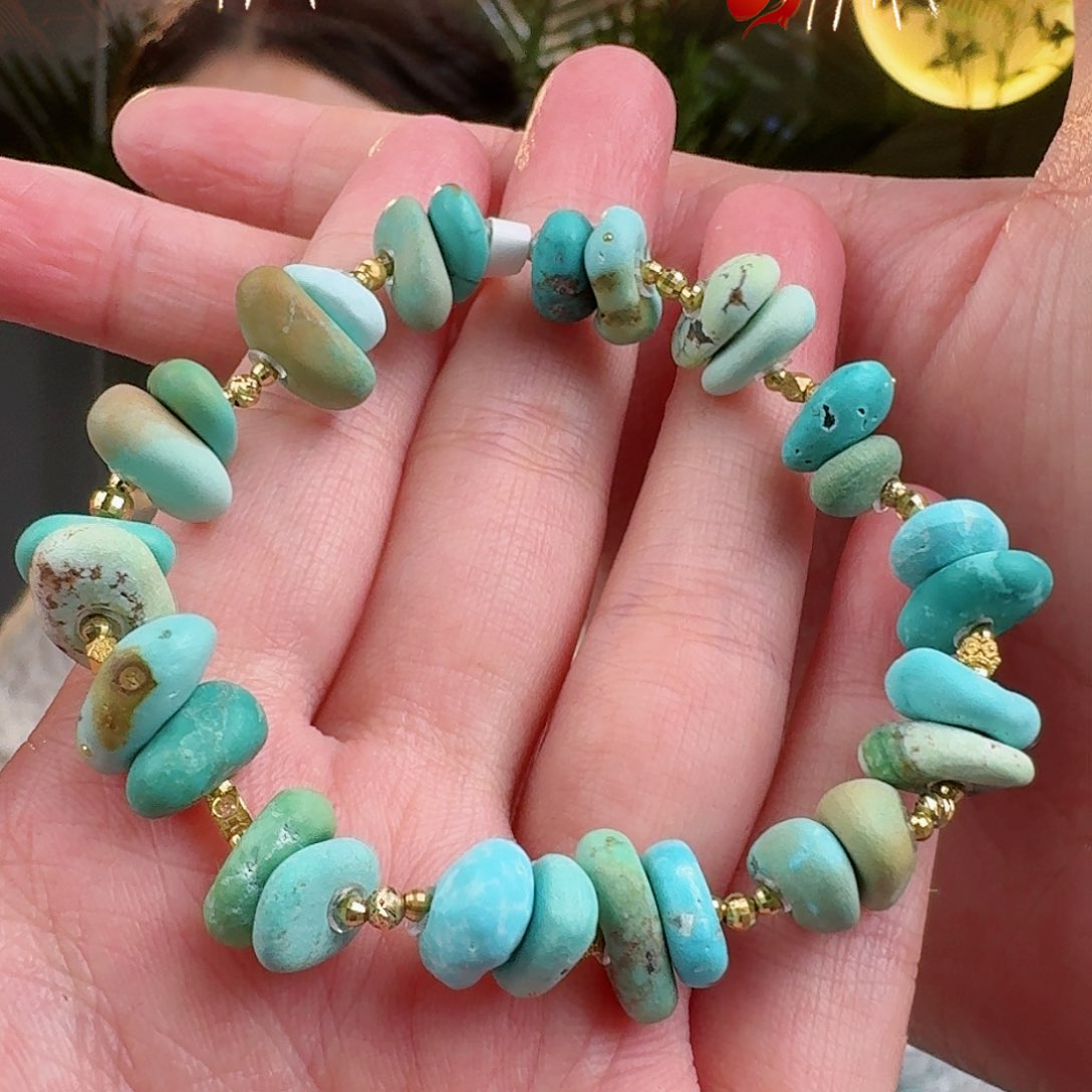 绿松石珠宝奇石18K金镶嵌