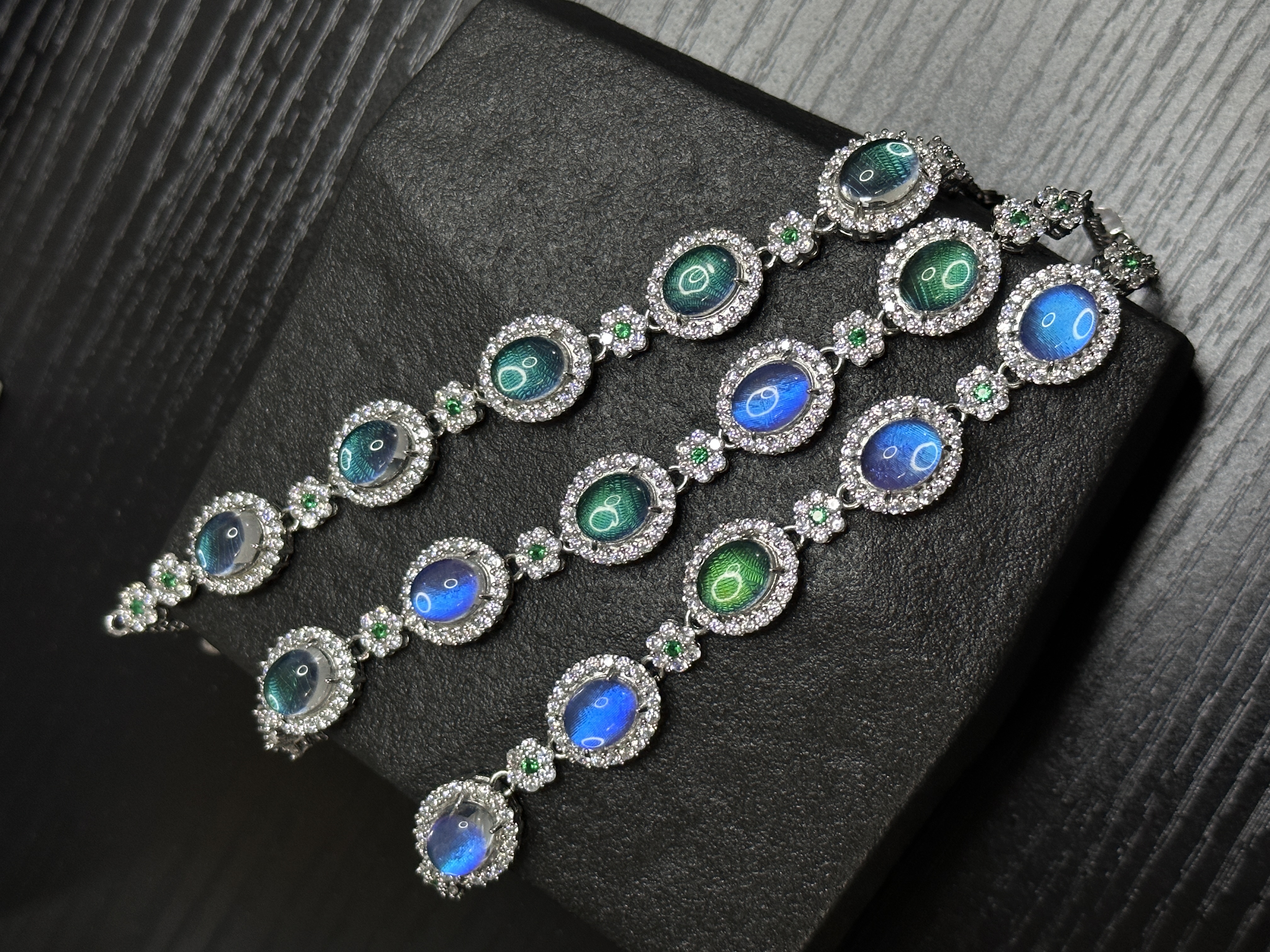 蓝闪蝶吉丁丨春的脉搏  铜合金vintage非遗手作蝴蝶手链 