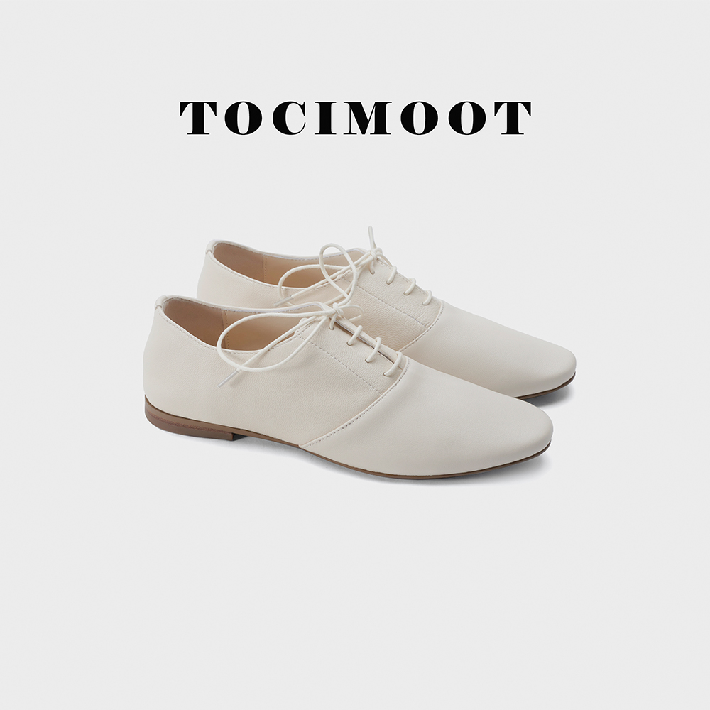 TOCIMOOT/经典单鞋深口百搭系带时尚英伦风圆头低跟