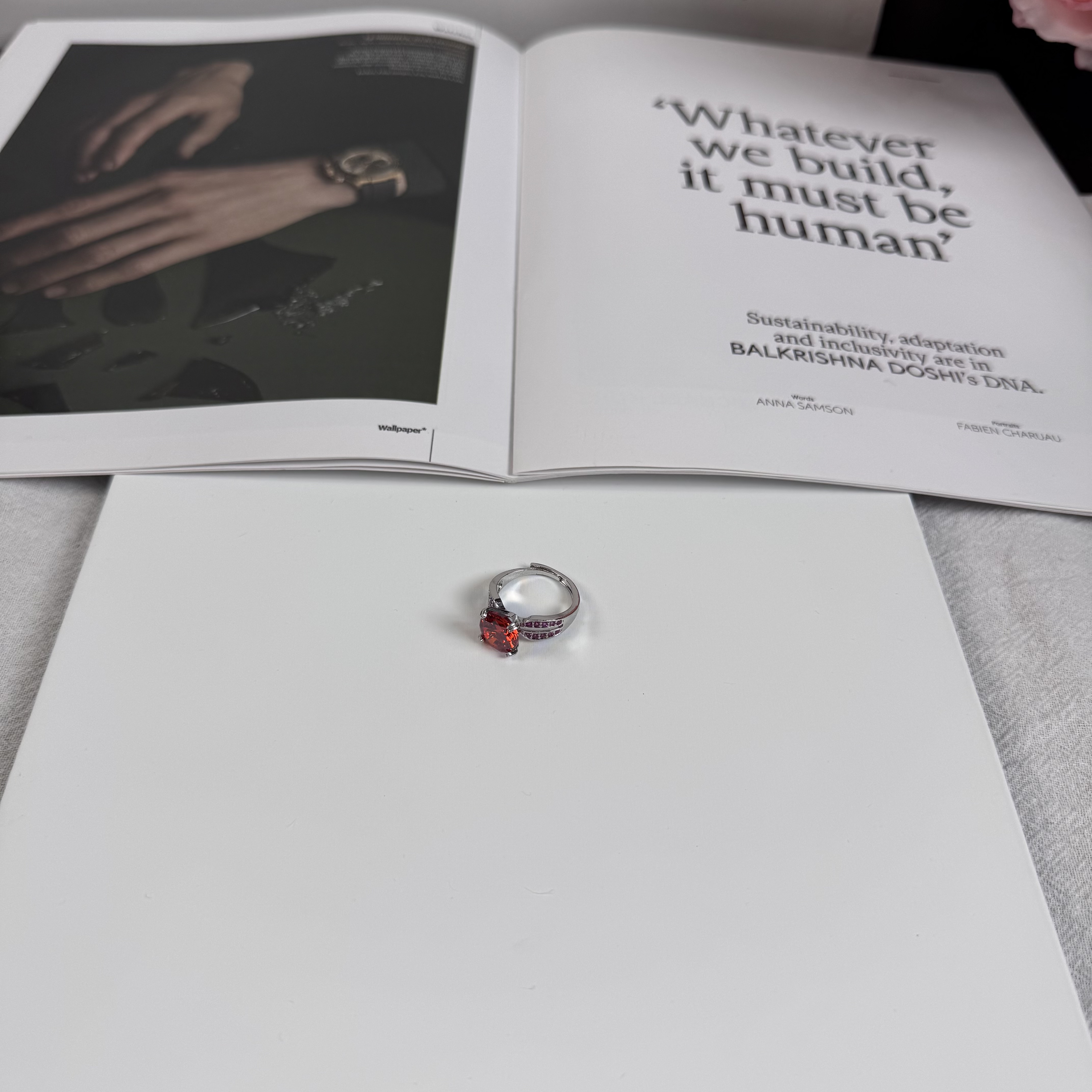 高定珠宝红钻戒指HF2682S058