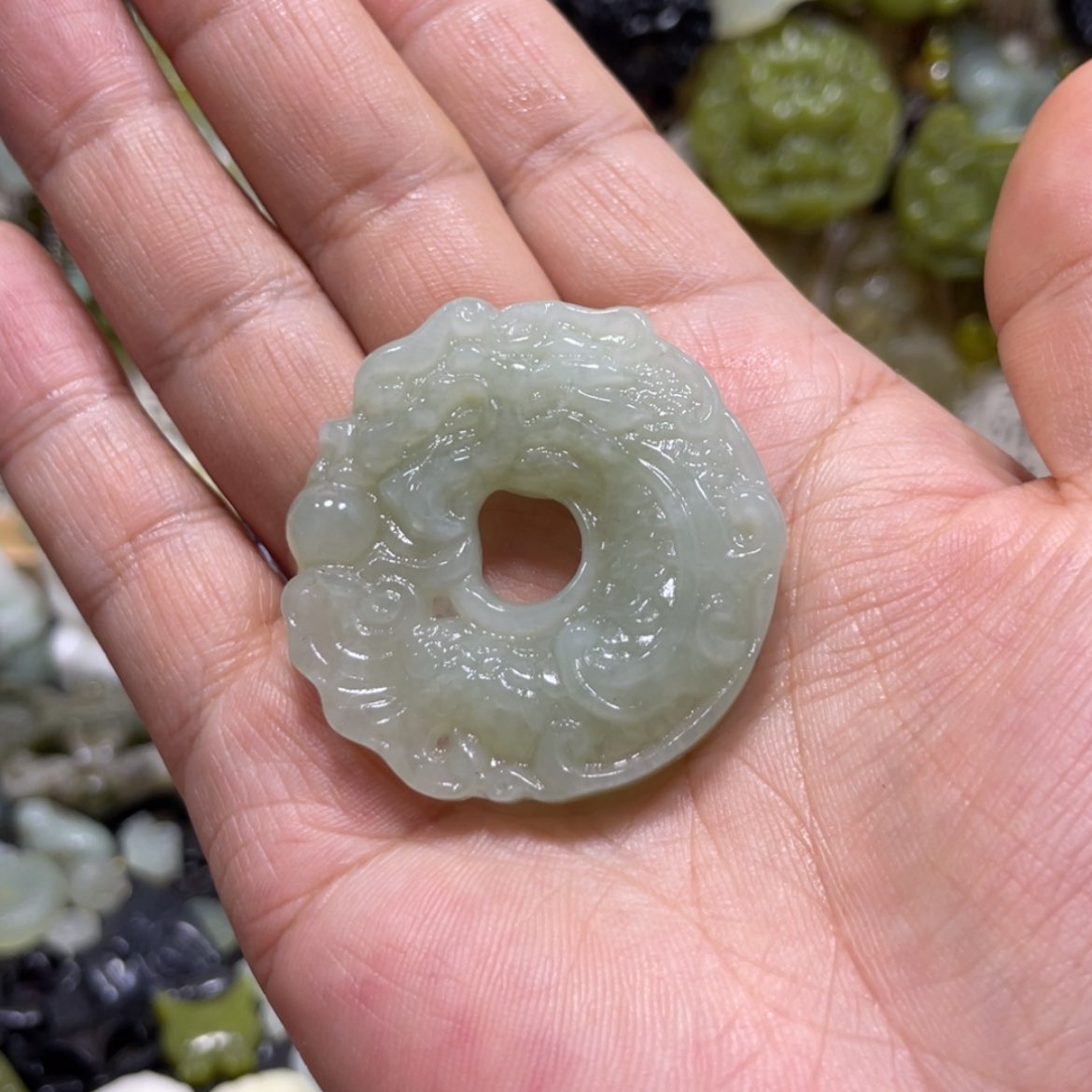 【闪购商品】岫玉颈饰未镶嵌66吊坠