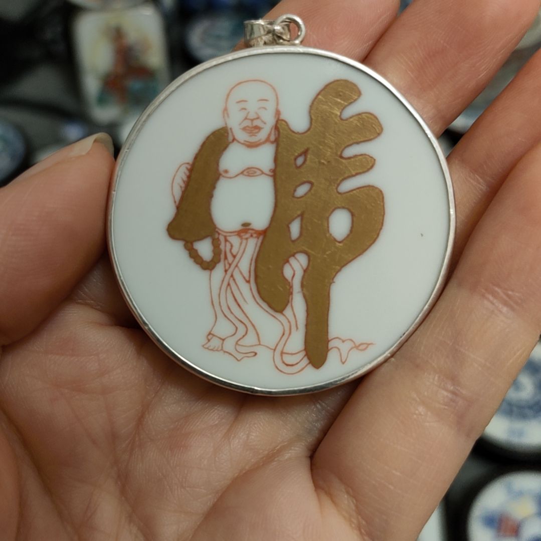 瓷片幸***门金佛精品挂件一个一个