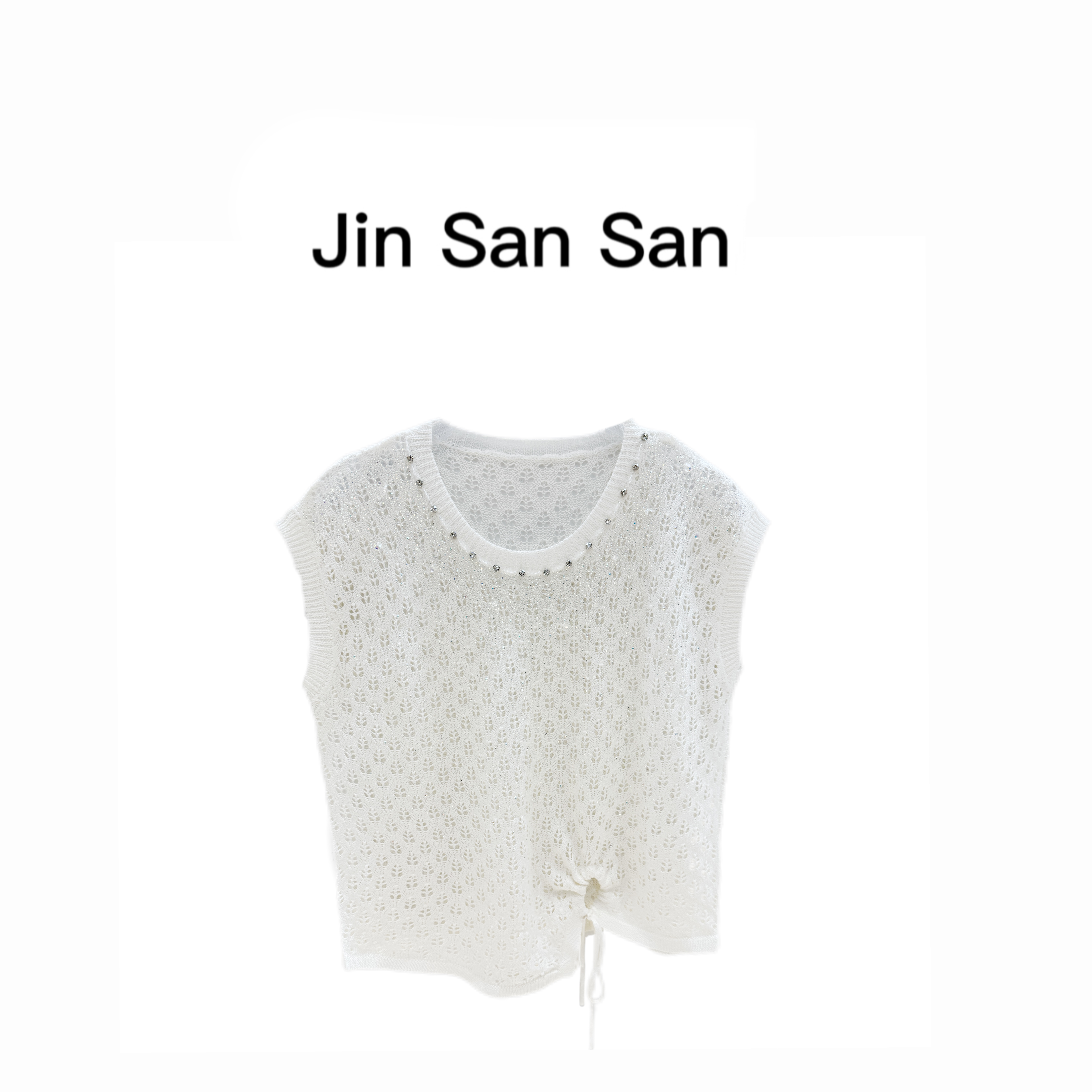 熙薇【浪漫满屋】2025夏季新款时尚天-丝+亚麻设计师上衣H3130