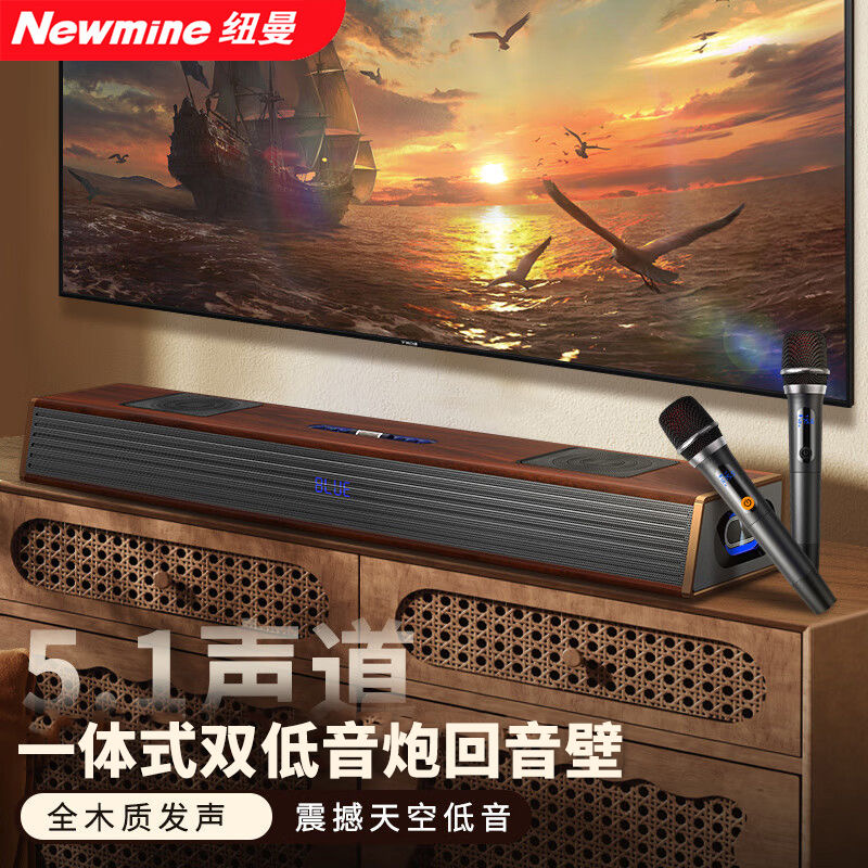 纽曼G69回音壁家庭KTV音响套装家庭影院电视音响蓝牙音响带麦克风