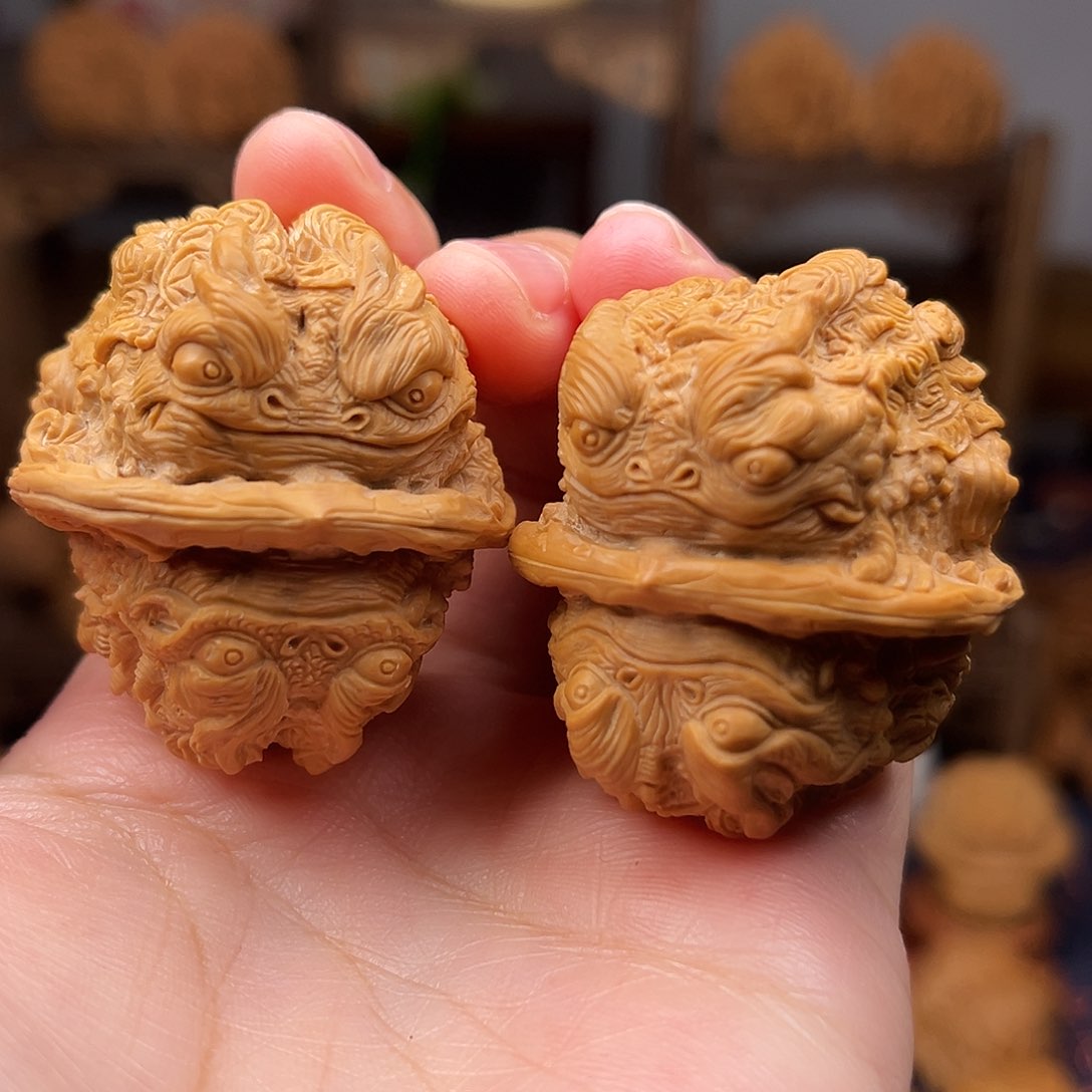 核桃把件龙龟一对