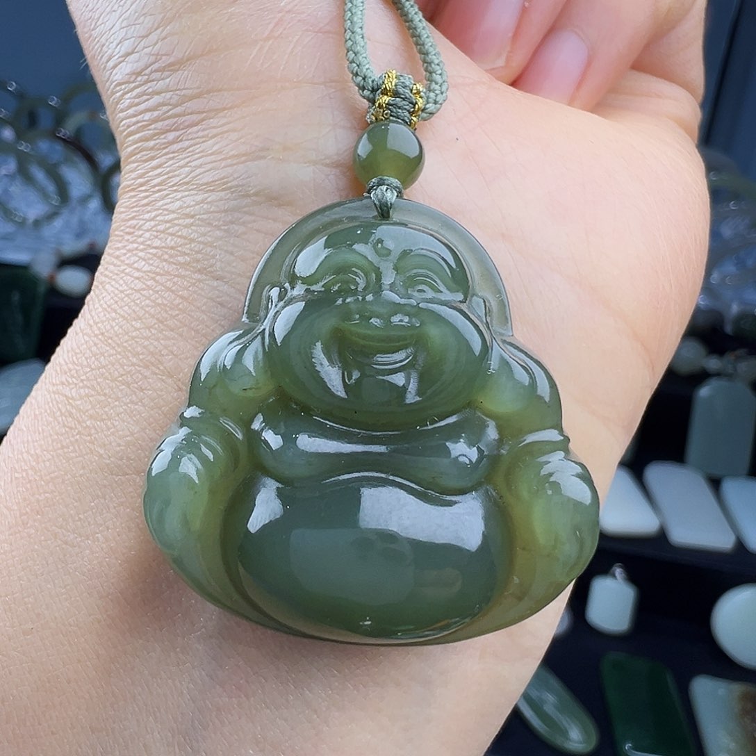 颈饰未镶嵌和田玉35厚佛