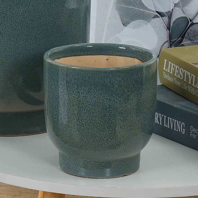60花盆陶瓷小号大口径蝴蝶兰花卉绿植种植盆透气时尚简约青绿色盆