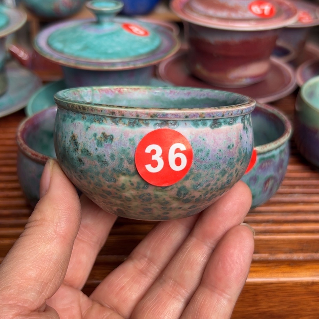 手工制作钧窑茶器