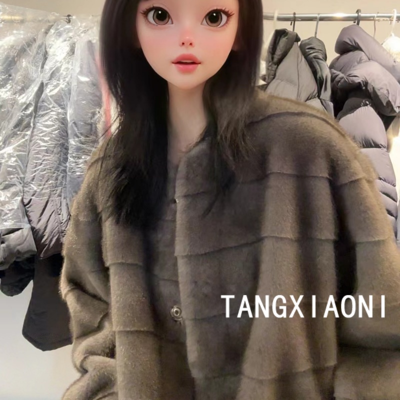 5店 慵懒版【烟灰】草草毛毛外套潮牌女装