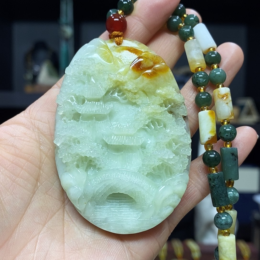 岫玉挂件手链未镶嵌