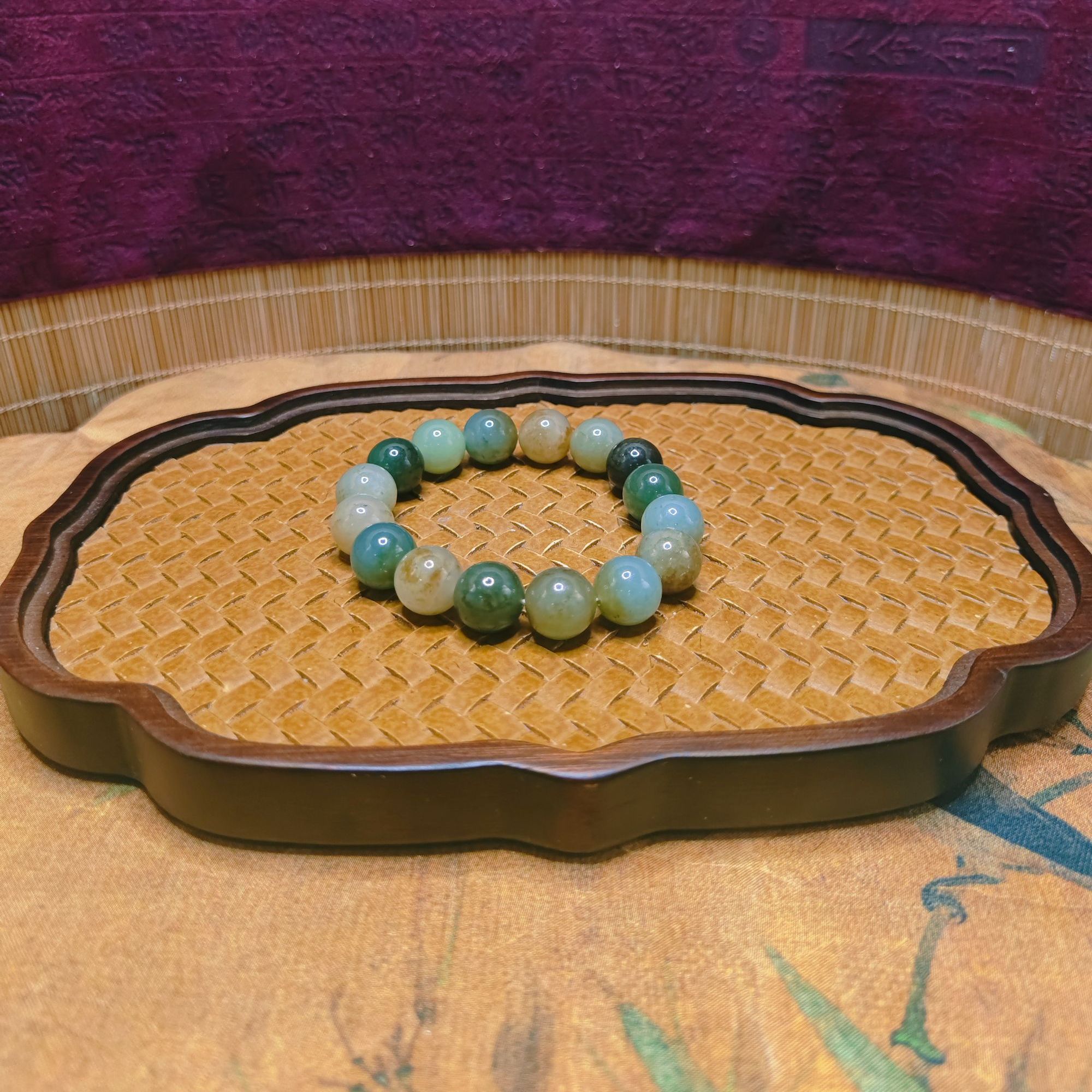 U和田玉多宝圆珠手串（卡12）0266