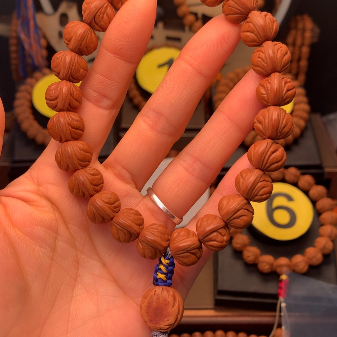 桃核手串简*。野生玉龙脊14