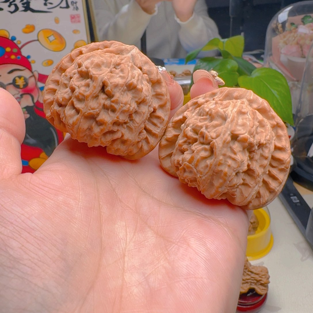 核桃把件45尺寸三角白