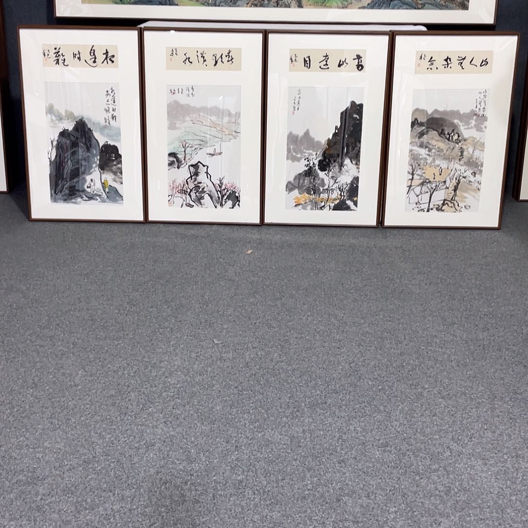 国画手绘画作品带框发