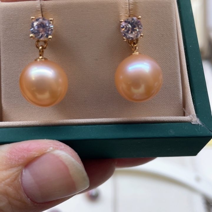 淡水珍珠耳饰银S925镶嵌