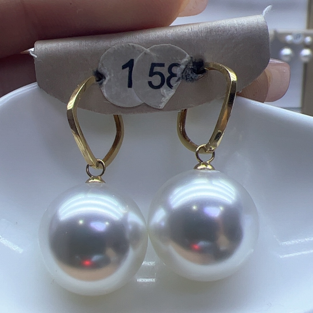 淡水珍珠耳饰18K金镶嵌