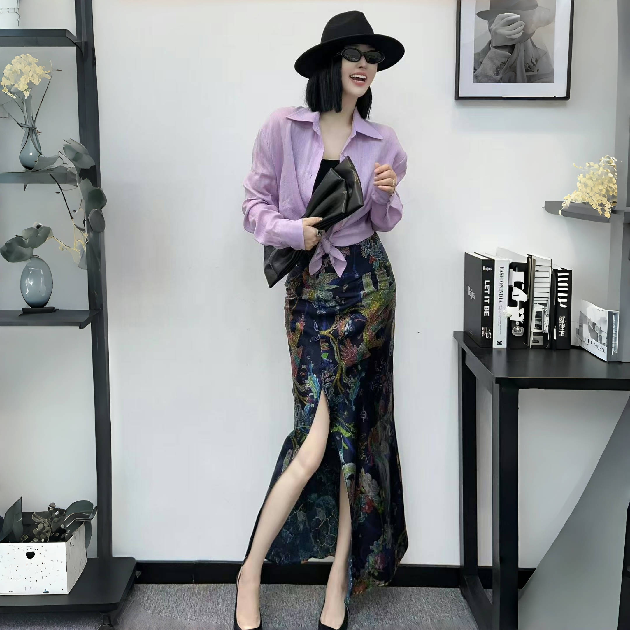 翡德莉丝【凤歌鸾舞】冰心推荐设计师款真丝半身裙