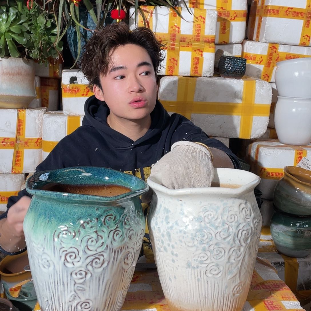 无铅玻璃宜兴紫砂花盆