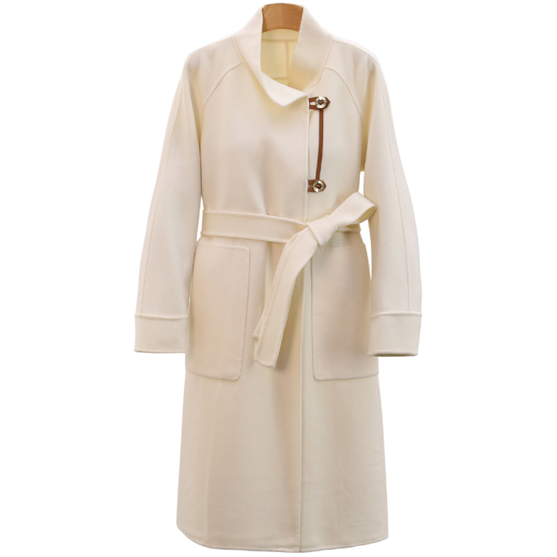 F7164-【郁】气质立领中长款双面呢大衣#XYX58B033