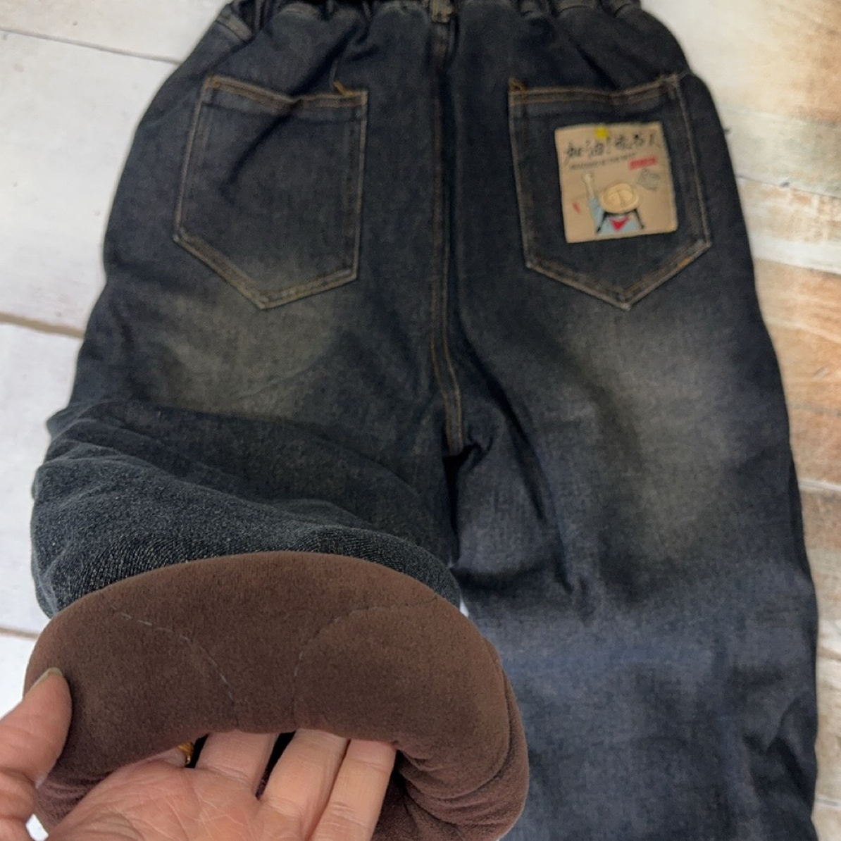 男童加绒加厚牛仔裤冬季保暖韩版新款中大童