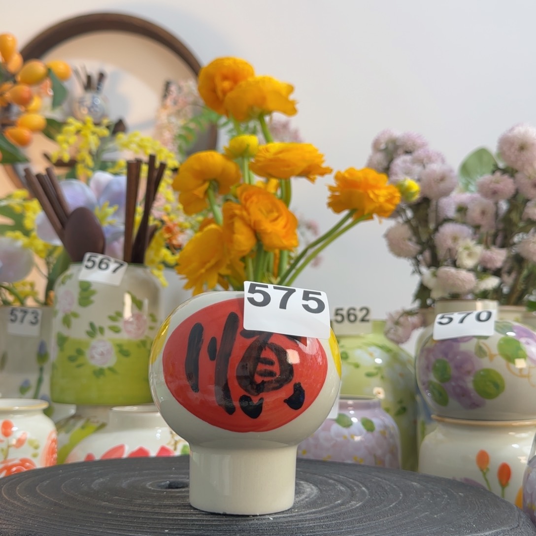 摆件景德镇手作陶瓷花瓶摆件无孔