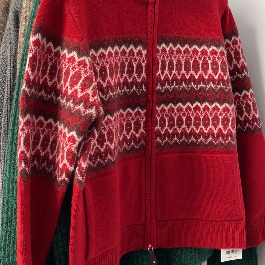 红色 菲尔岛 双拉链 