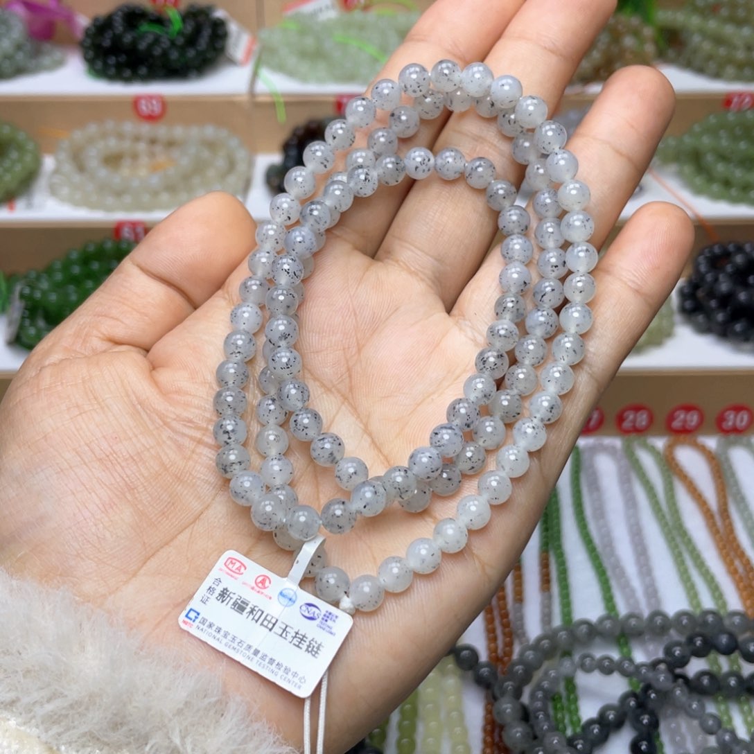 和田玉颈饰未镶嵌清***﹌6mm