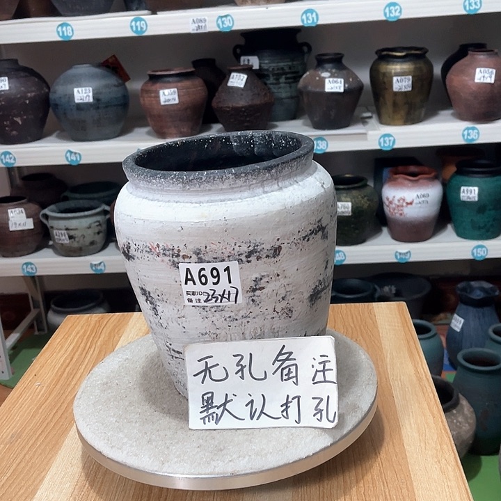 红陶手工制作工艺花盆