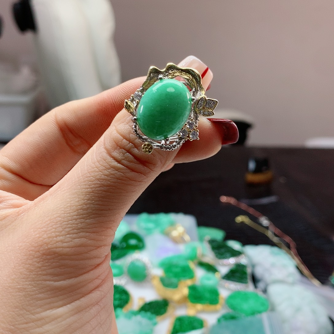 【闪购商品】翡翠戒指银S925镶嵌，