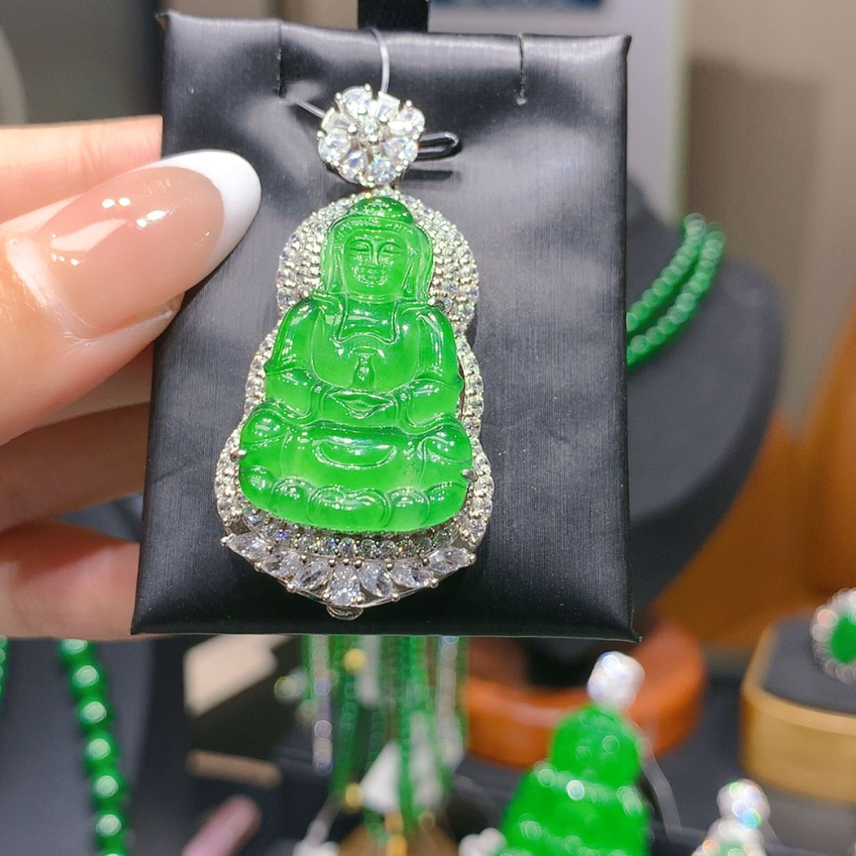 【闪购商品】翡翠银S925镶嵌颈饰5柒姐