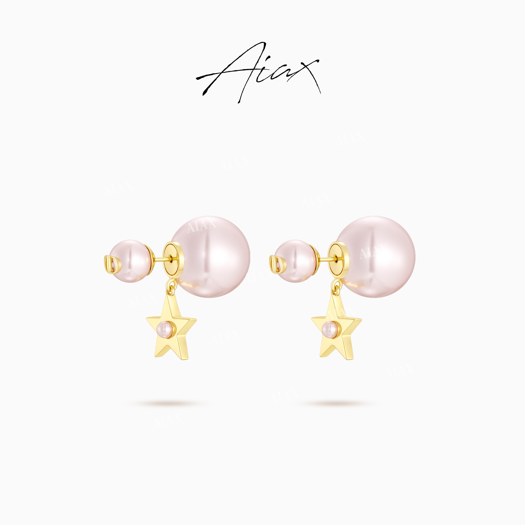 AIAX 流光风 秋上新 轻奢气质百搭五角星形珠珠耳环TSL3014
