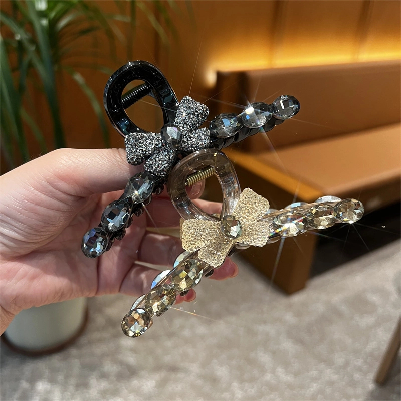  精致高级感蝴蝶结发夹女夏天盘发抓夹后脑勺气质鲨鱼夹头饰